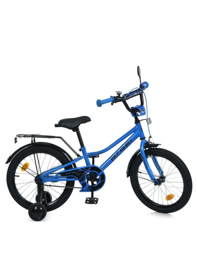 Дитячий велосипед 18 дюймів синій для дітей від 5 років двоколісний транспорт для катання PROF1 (368758332)