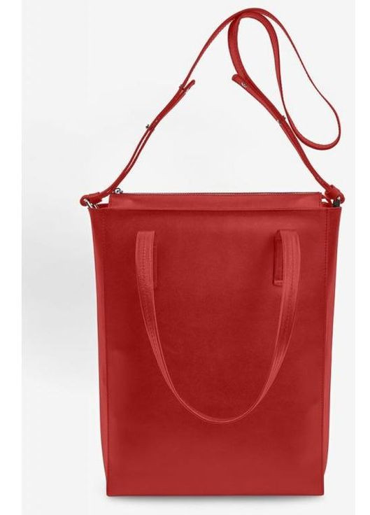 Сумка шоппер женская из натуральной кожи через плечо большая Красный 39247 The Wings (353302610)