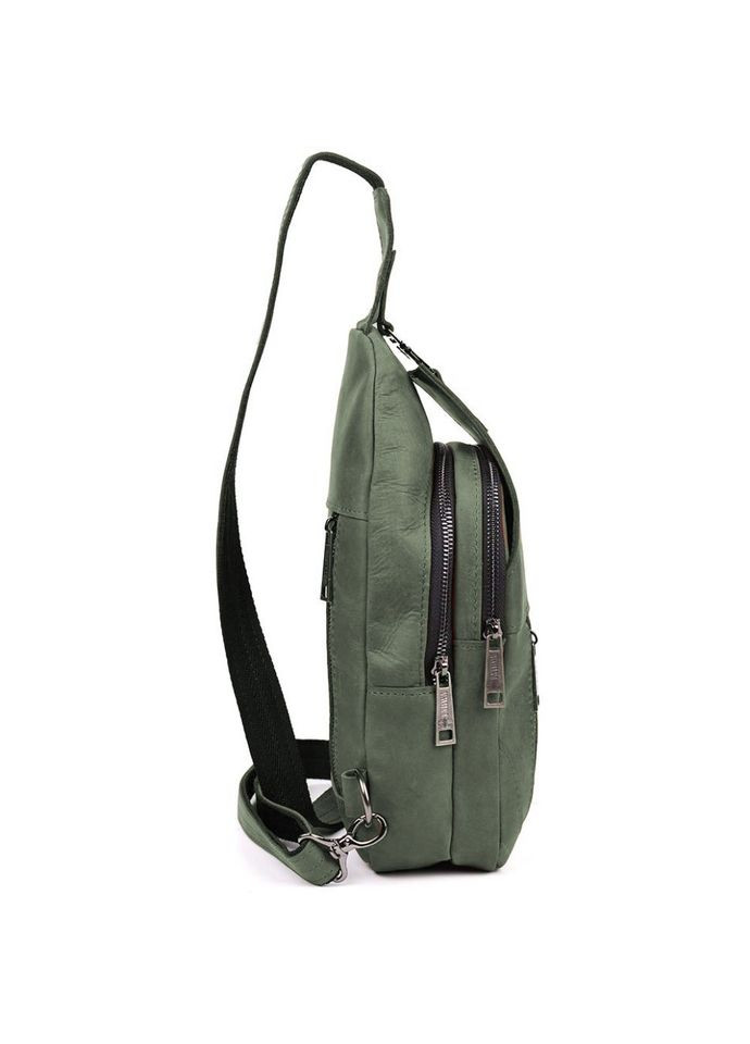 Мужской рюкзак слинг из лошадиной кожи RЕ-4004-3md зеленый TARWA (301907205)