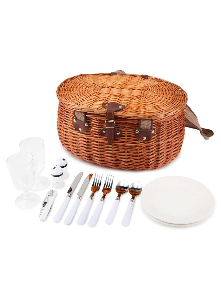 Кошик для пікніка Романтика на 2 особи коричневий 0503-018 ELISEY (333986450)