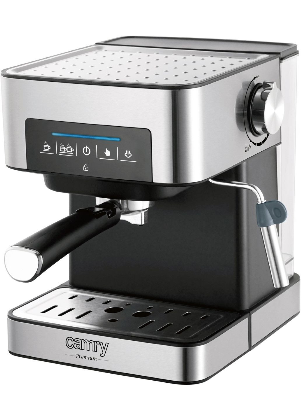 Кавоварка CR 4410 ріжкова/ 1000 Вт/ 15 бар/ мелена/ капучінатор/чорнa Camry (367074339)