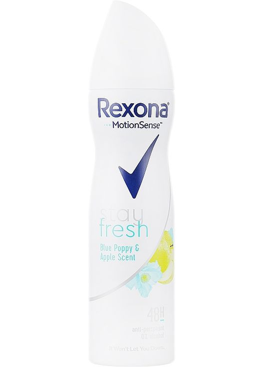 Антиперспирант-спрей "Голубой мак и яблоко" MotionSense Stay Fresh Antiperspirant Spray 150ml. Rexona (368661504)