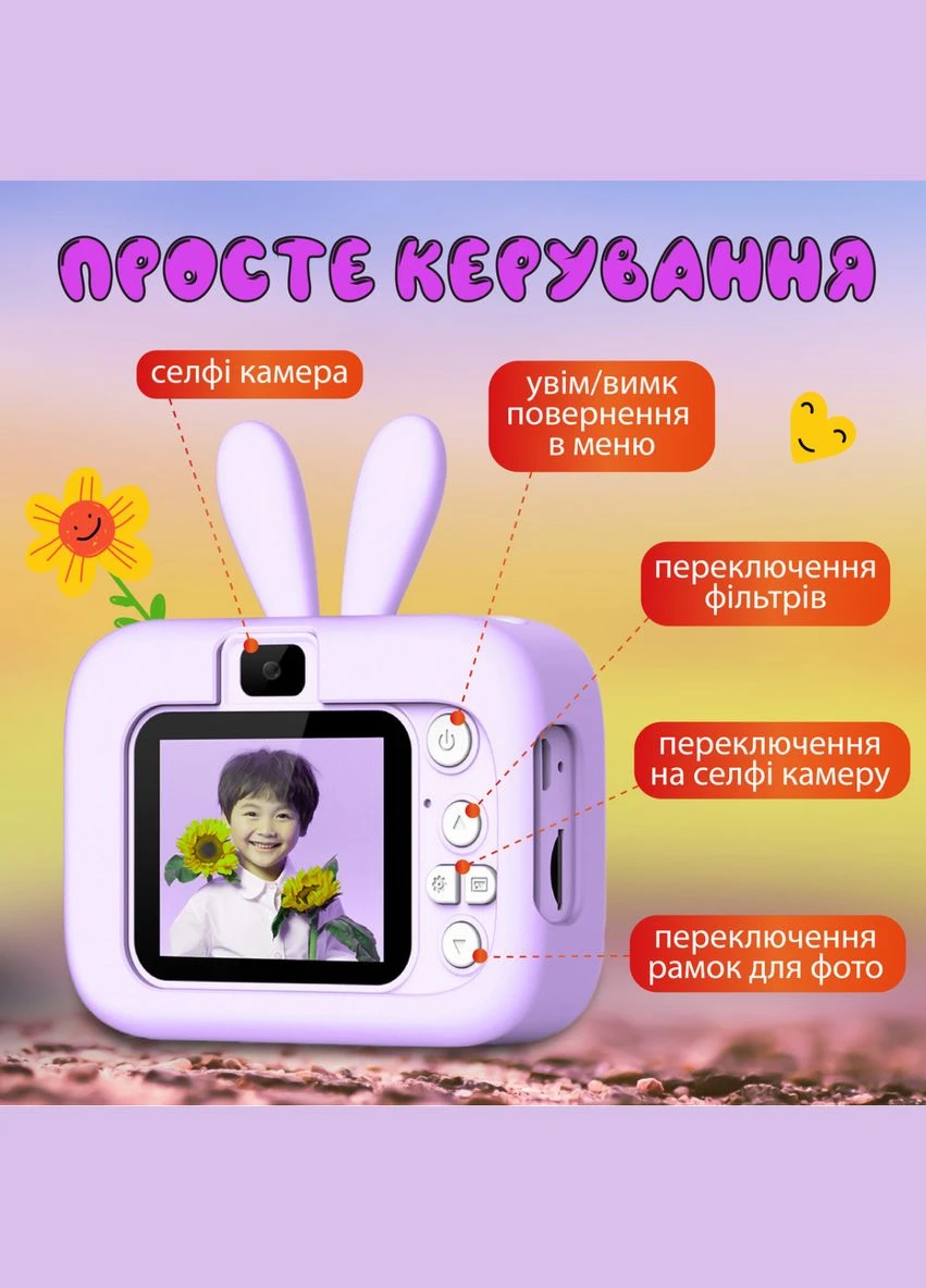 Фотоапарат дитячий міні Вушка 20 Мп з іграми, Happy Life (328603100)