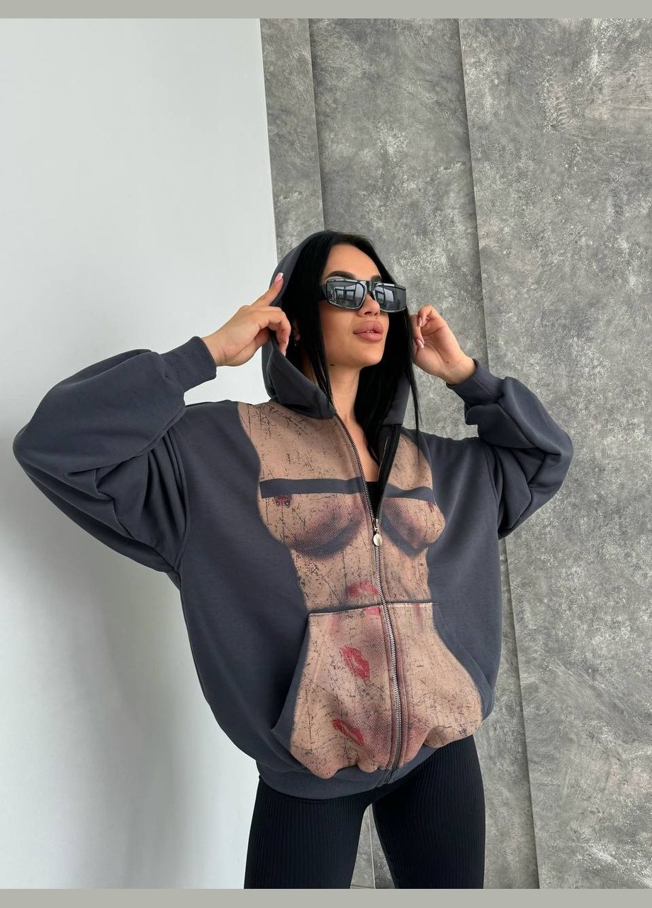 Жіночий графітовий худі No Brand (335814235)