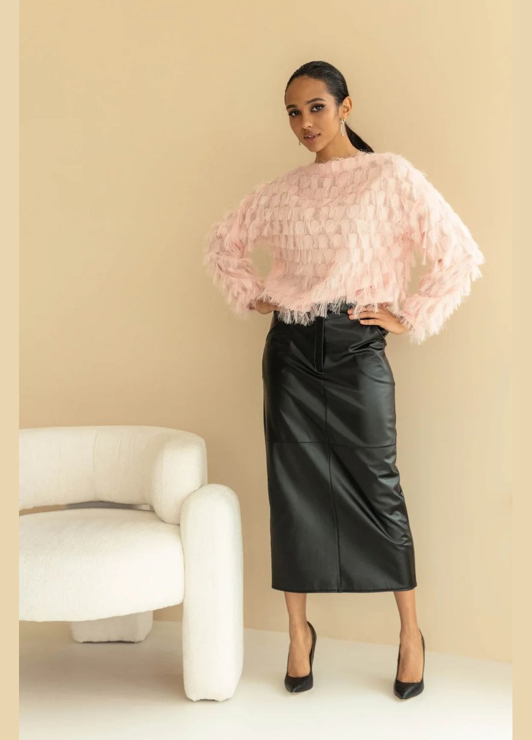 Рожевий демісезонний кофта пуловер Seventeen