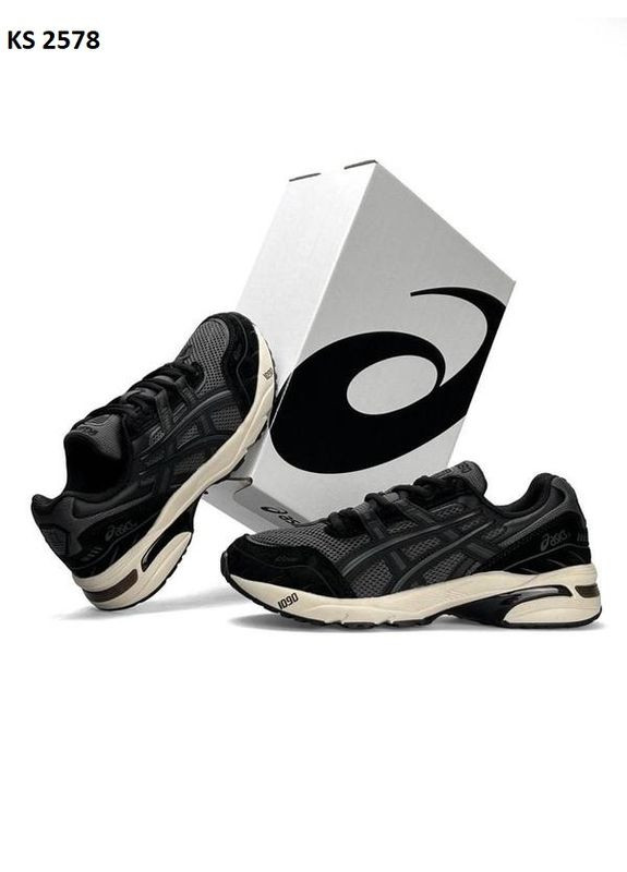 Черные демисезонные кроссовки мужские asics gel-1090 black white асикс гель 1090 No Brand