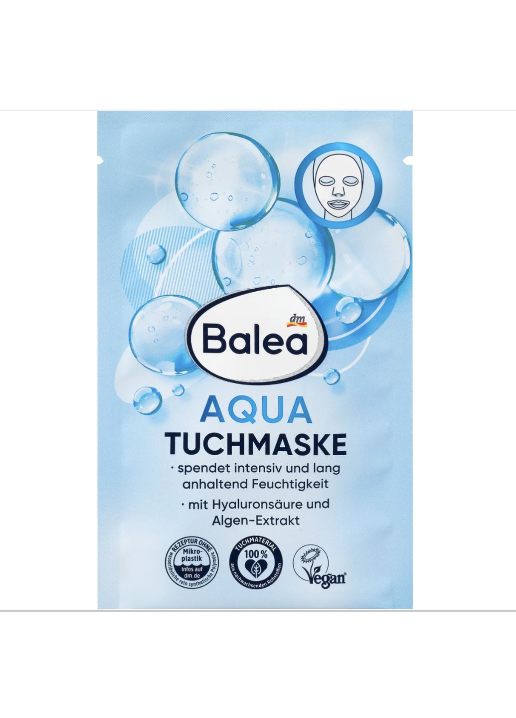 Тканинна маска з гіалуроновою кислотою Tuchmaske Aqua, 1 St Balea (366569763)