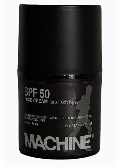 Крем для лица "Мятный лист" Machine Face Cream SPF 50 30ml (1513898-39806988) Sense Education (368659397)