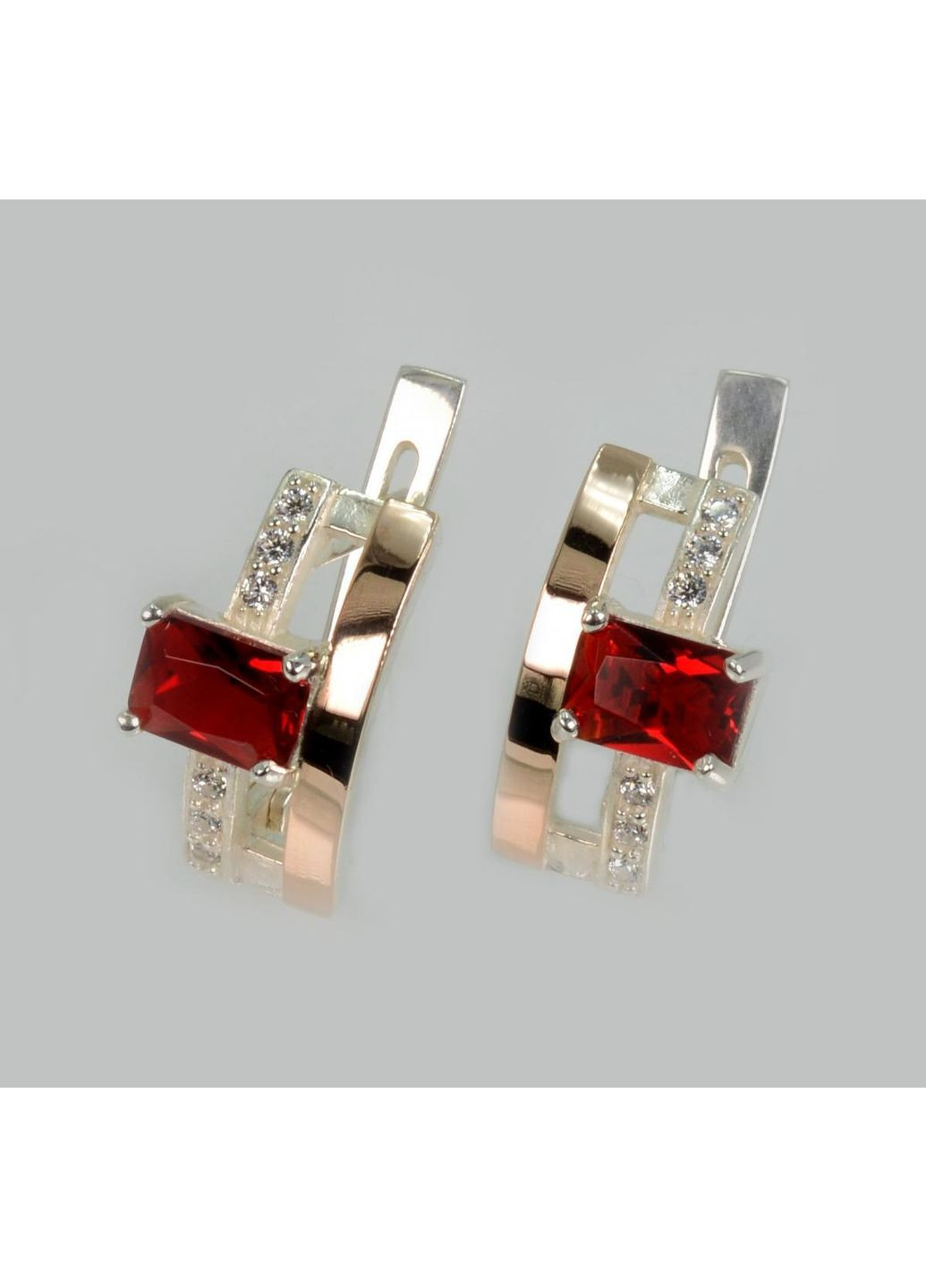 Срібні сережки з золотими пластинами Silver Style (366814254)