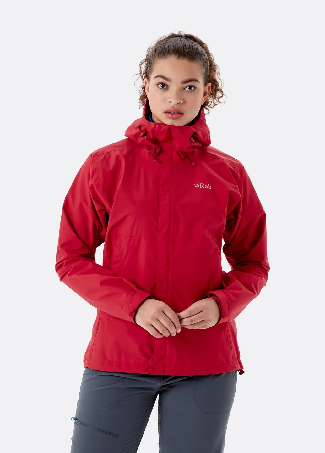 Красная демисезонная куртка downpour eco jacket women's Rab