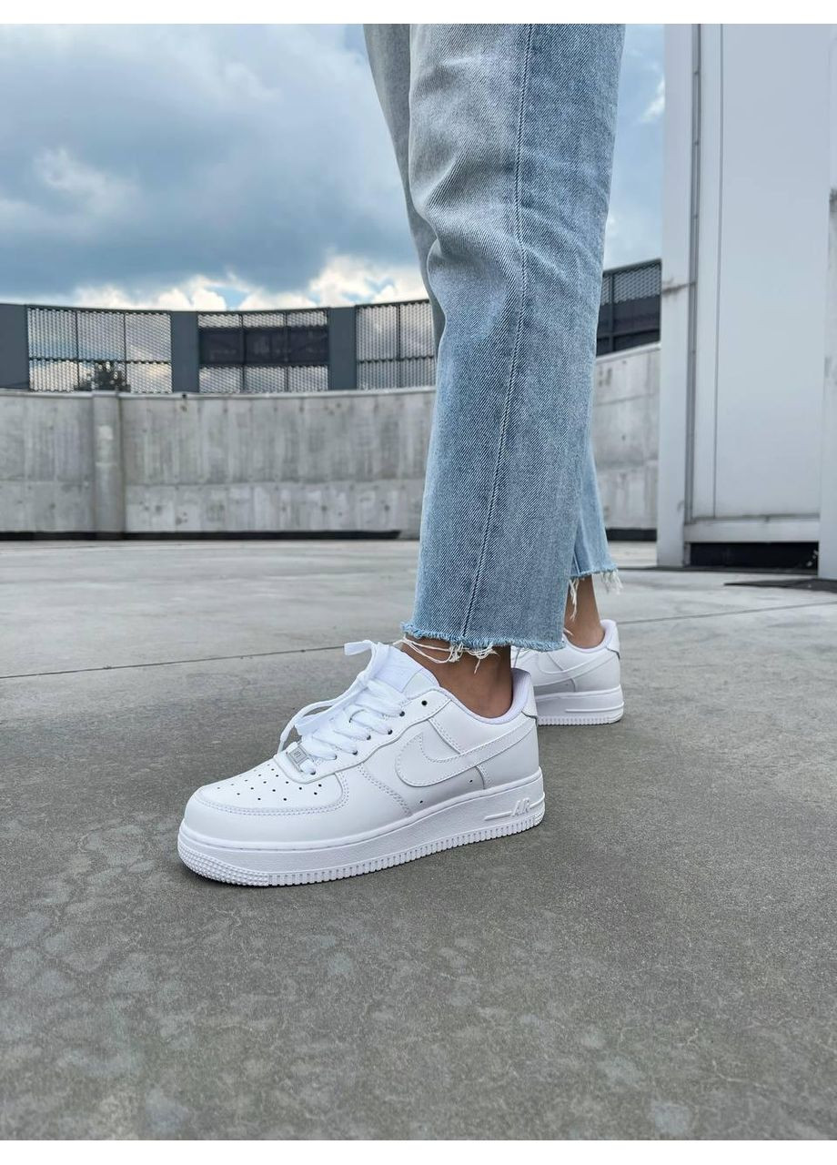 Білі Осінні кросівки чоловічі nike air force 1 classic white premium найк аір форс 1 преміум No Brand