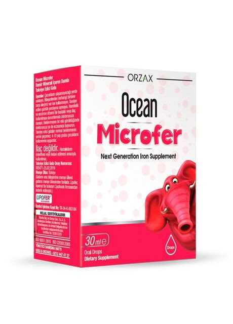 Мікрокапсульоване залізо Ocean Microfer Drop, 30 мл для щоденних потреб дітей у залізі Orzax (322294919)