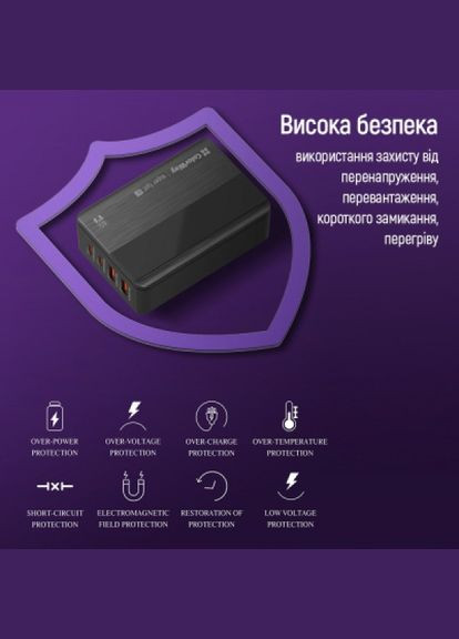 Зарядний пристрій Colorway power delivery (2usb-a + 2usb type-c) (65w) black (268140147)