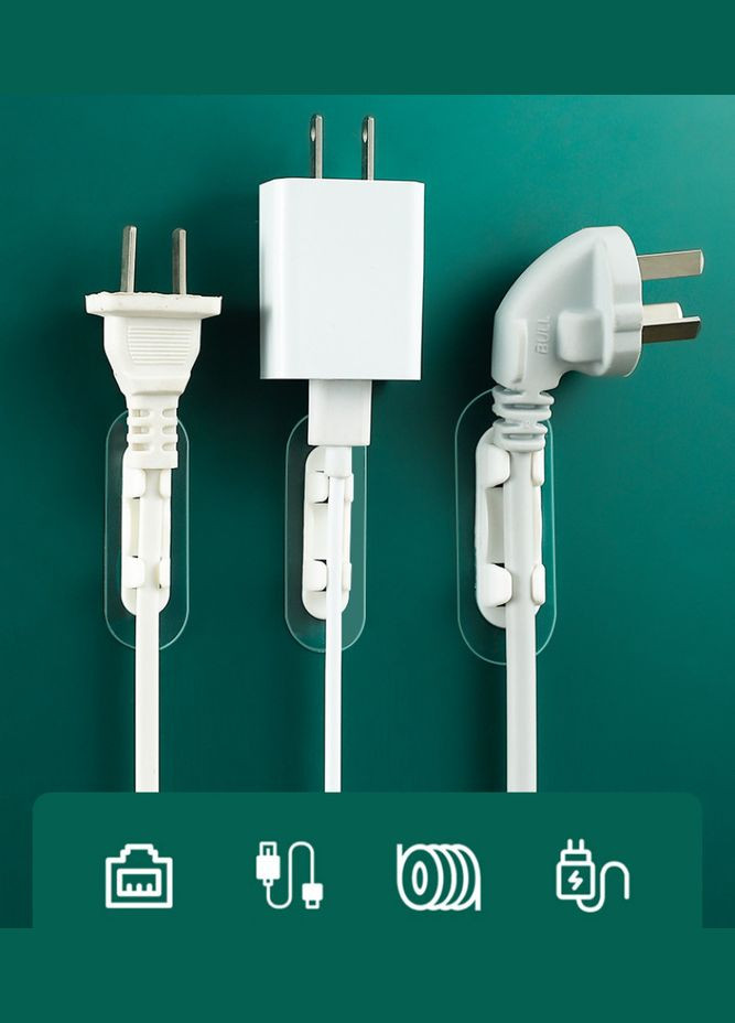 Фиксатор кабеля стяжка для проволоки держатель-клипса 5,6х2 см Белый 15 шт CHOICE (349844106)