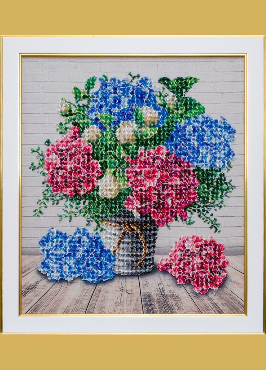 Набір для вишивки бісером "Букет з гортензіями", 35х40 см No Brand (340485072)