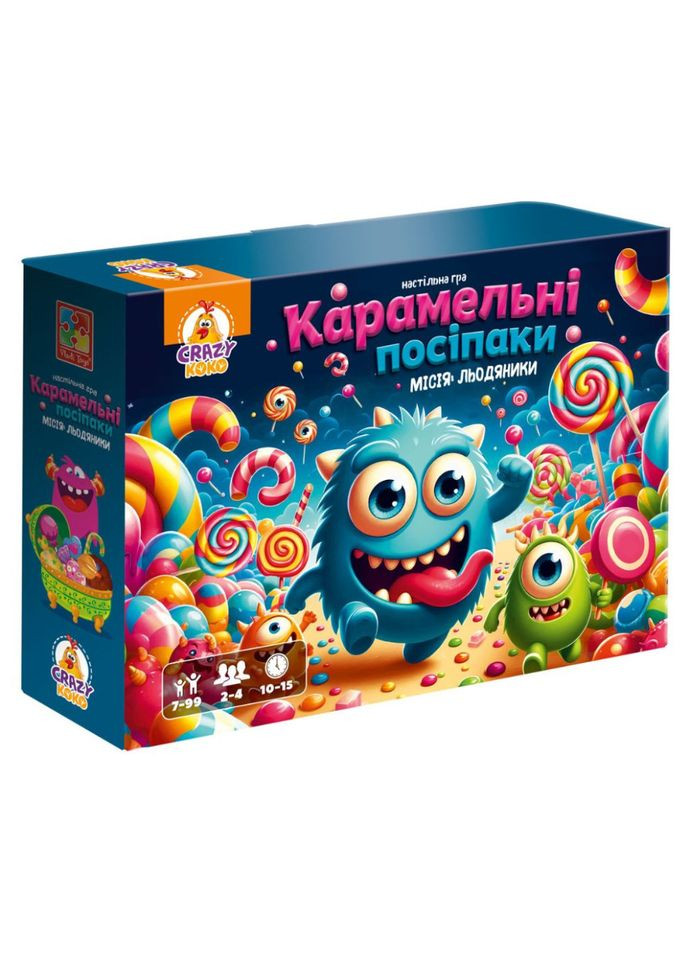 Настільна гра-бродилка "Карамельні посіпаки" VT8055-45, 4 фігурки монстриків Vladi toys (355794427)