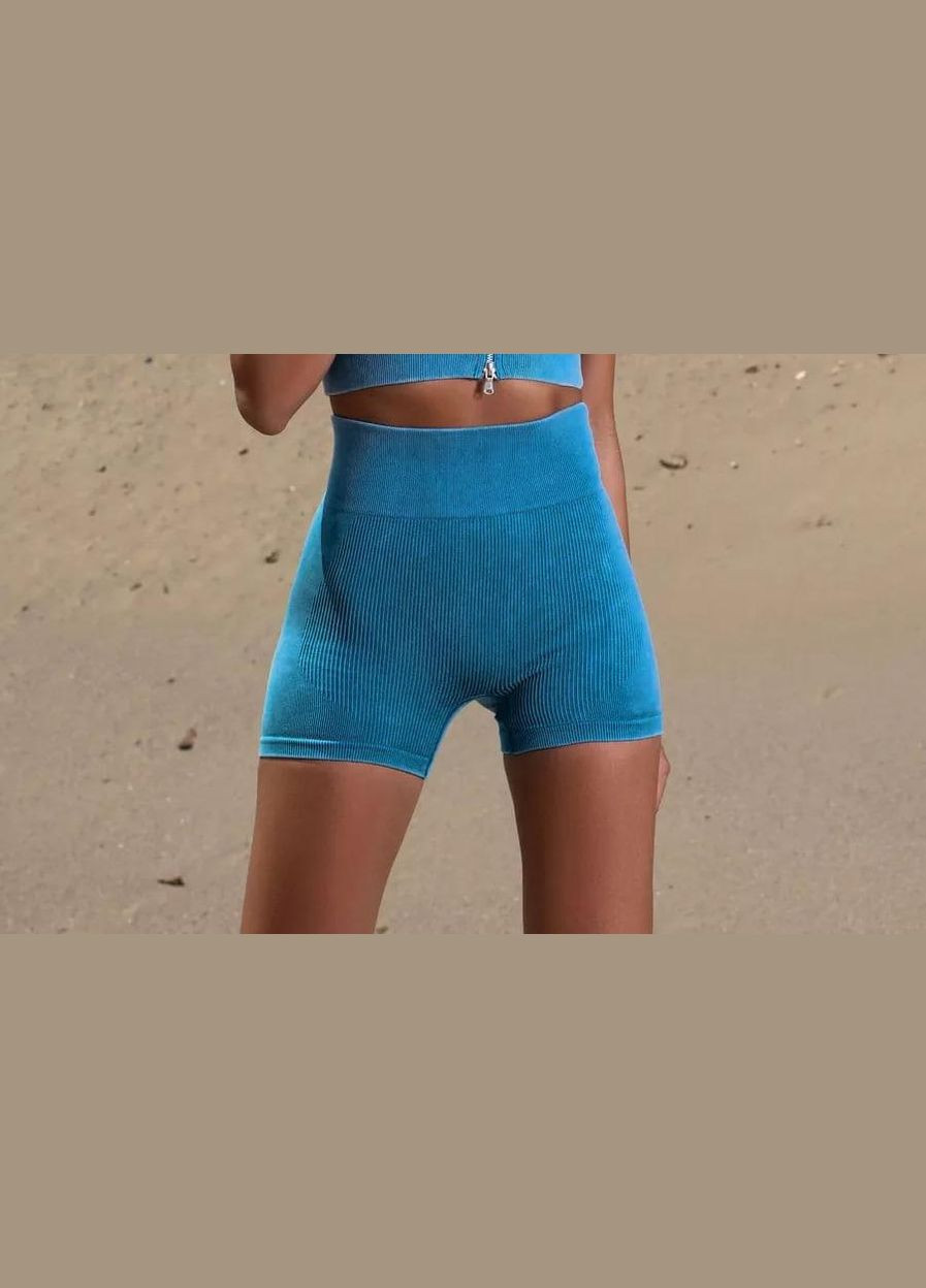 Шорты рубчик с пуш-ап эффектом, голубого цвета, размер S Trends (330245497)