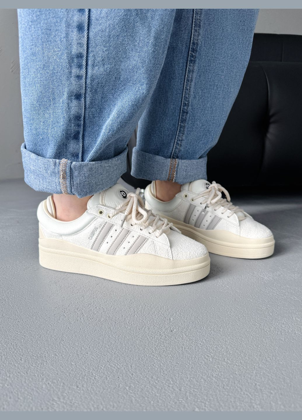 Кросівки жіночі Adidas Campus x Bad Bunny Beige | Адідас Кампус х Бед Банні бежеві No Brand бежеві демісезони (341264145)