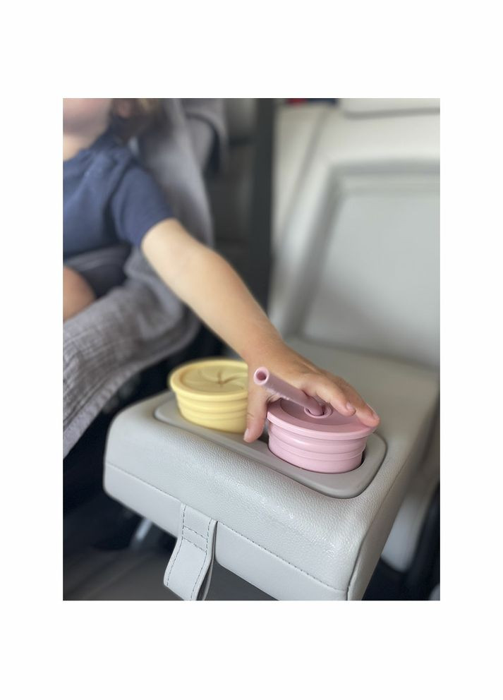 Чашка-контейнер с трубочкой Sip+Snack Aqua Green/Powder Grey, силиконовая, 180 мл () MinikOiOi 101100107 (335973687)