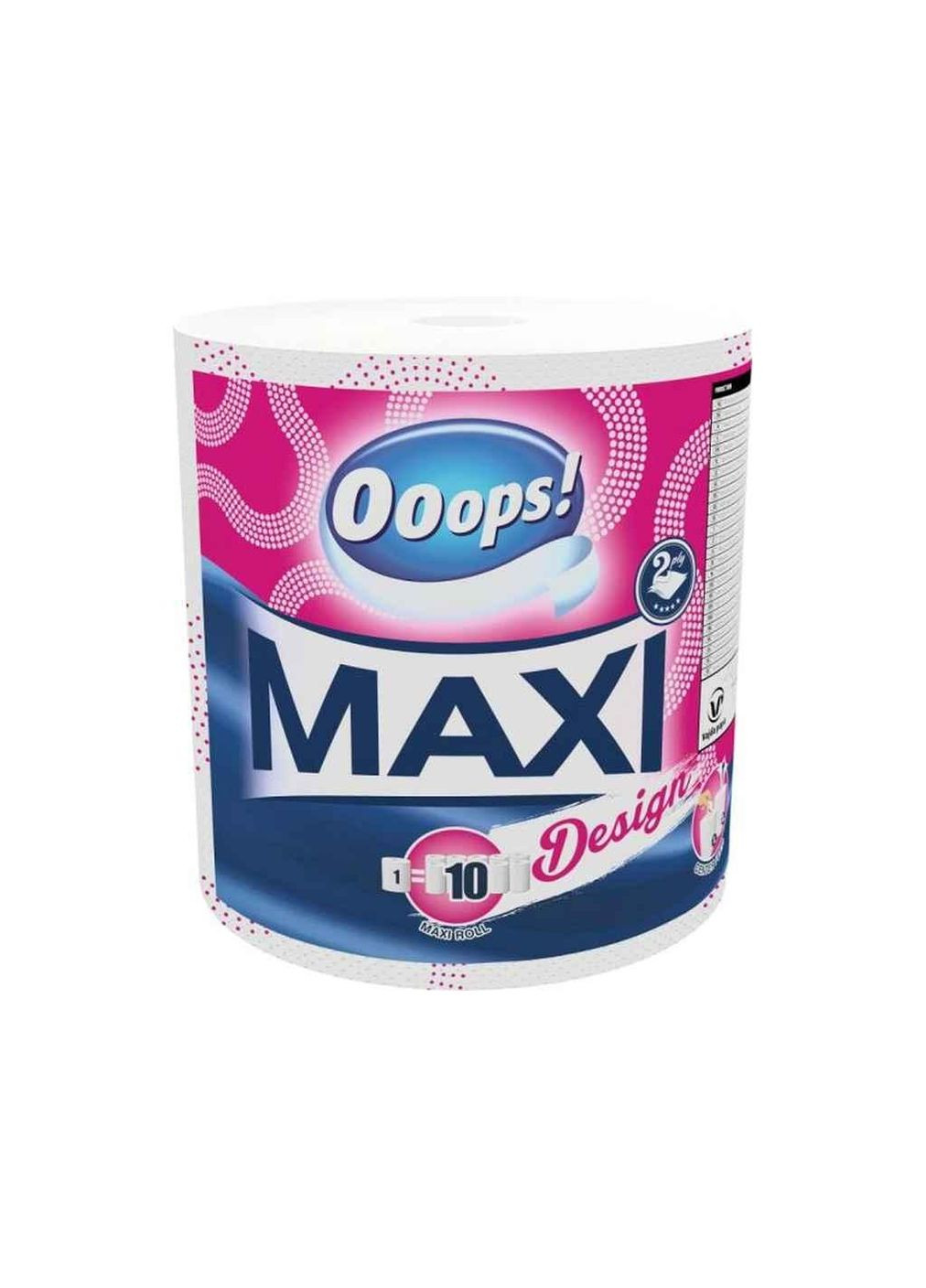 Рушники паперові 1рул Maxi Design 500відр ТМ! ooops (303632432)