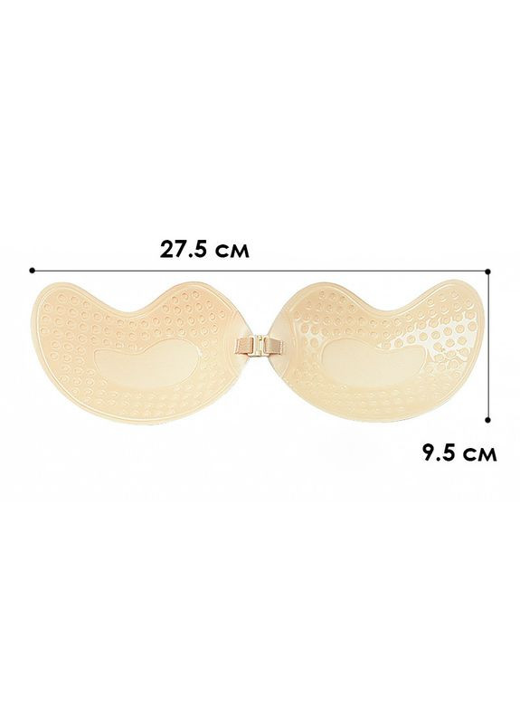 Бежевий бюстгальтер-неведимка fly bra g00d88 бежевий a з ефектом push up без бретелей 6шт Lesko