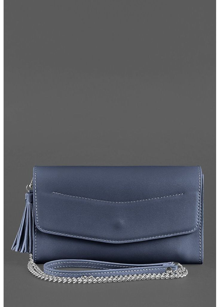 Шкіряна жіноча сумка Еліс темно-синя BlankNote клатч (348359329)