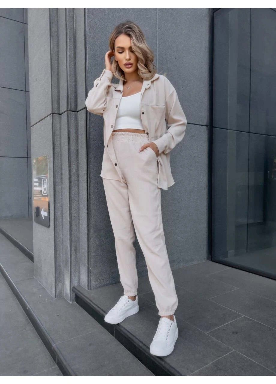 Жіночий прогулянковий костюм з мікровельвету Fashion (381926760)