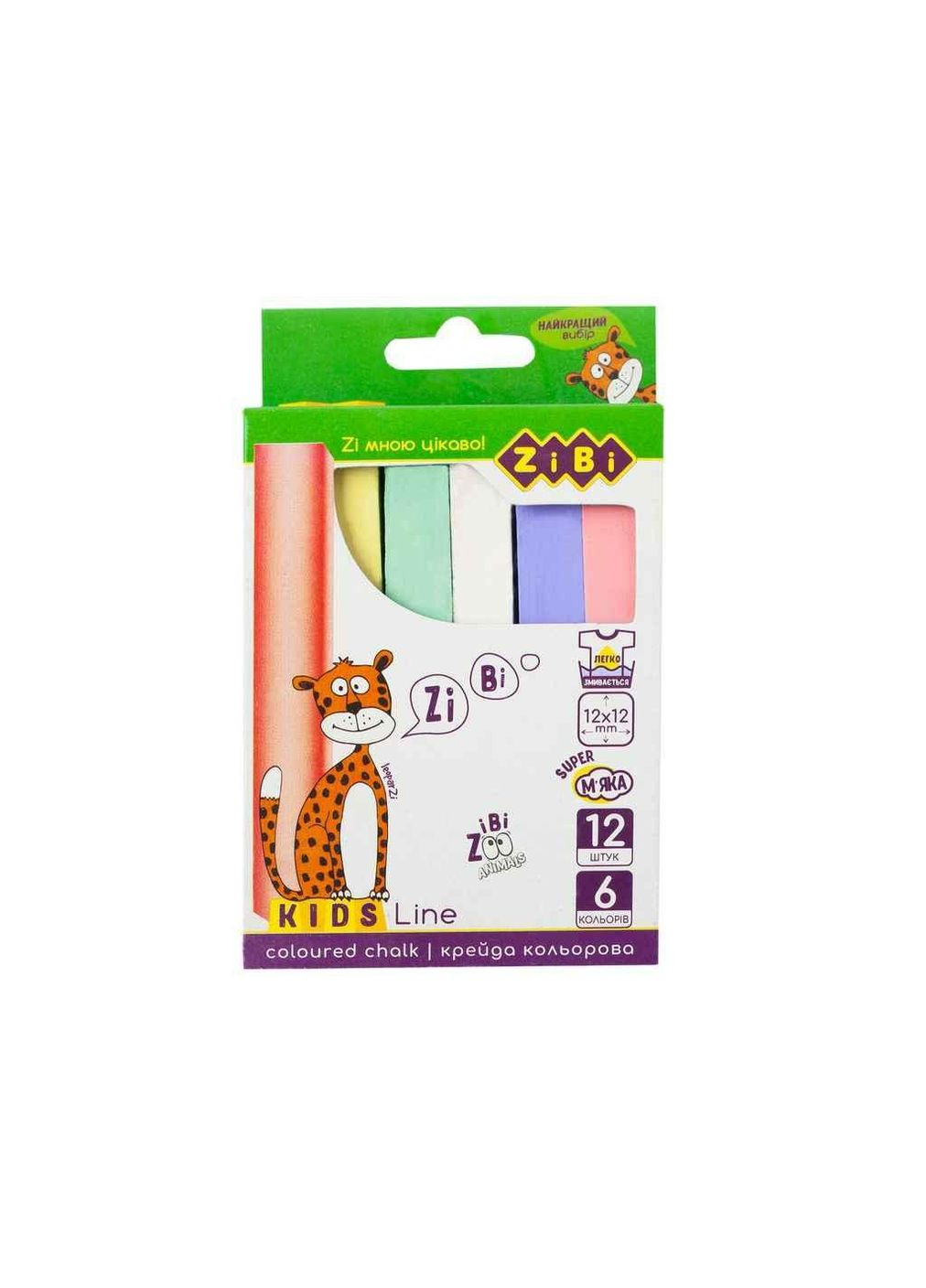 Мел цветной квадратный 12 шт., KIDS Line ZB.670399 ТМ Zibi (303675869)
