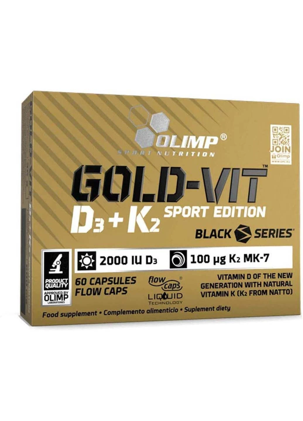 Вітамін D3+K2 для спорту Gold-Vit D3+K2 Sport Edition 60 Caps Olimp Sport Nutrition (301861825)