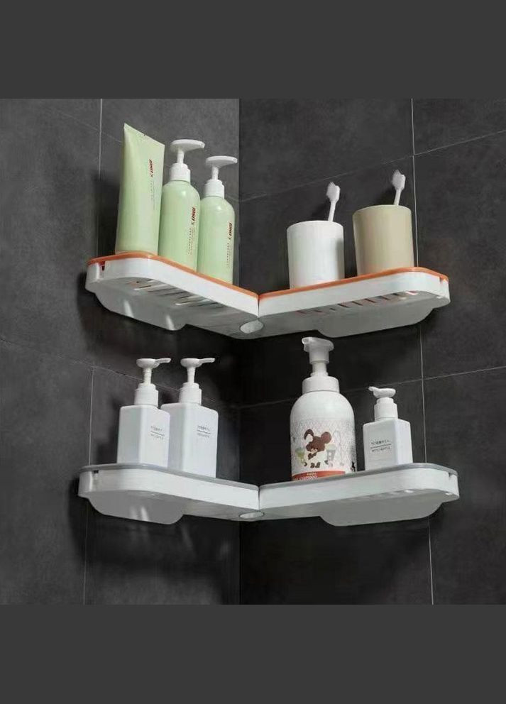 Подвійна поличка у ванну та кухню самоклеюча помаранчева (NR0190_1) No Brand (315885361)