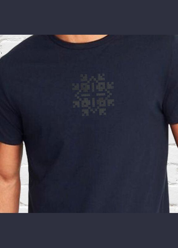 Черная футболка этно с вышивкой 01-11 мужская (233800-16-3) No Brand