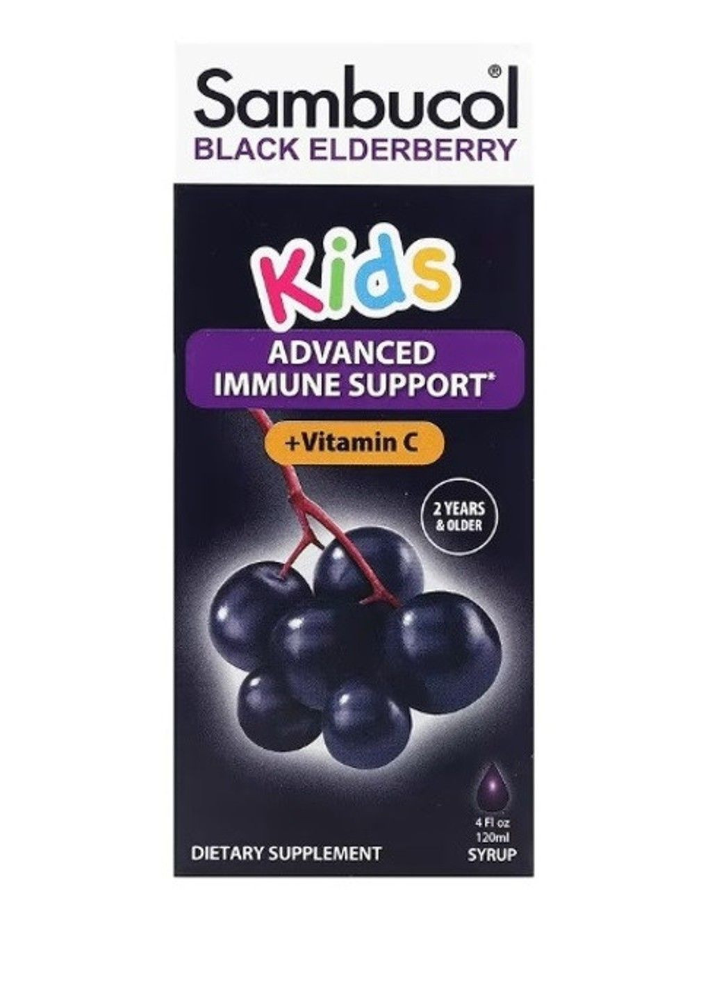 Сироп из черной бузины, для детей от 2 лет, с ягодным вкусом, 120 мл Sambucol (347599786)