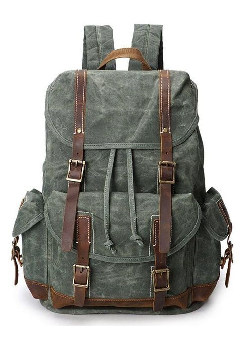 Дорожный текстильный рюкзак Vintage с карманами для ноутбука зеленый (sku_20056) No Brand (329860404)
