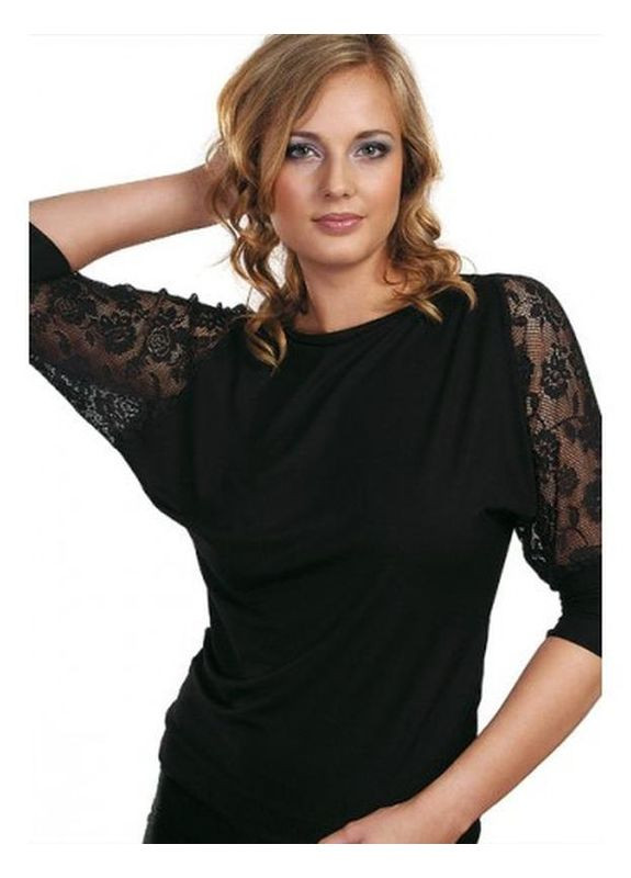 Біла жіноча блузка білого кольору з мереживом хл dagny Violana