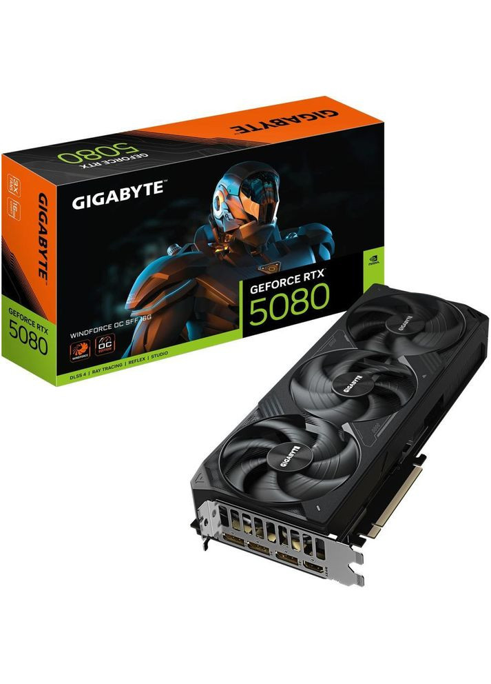 Відеокарта GeForce RTX 5080 WINDFORCE OC SFF 16G (GV-N5080WF3OC-16GD) Gigabyte (360401979)