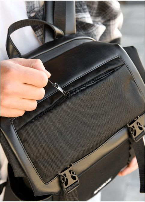 Рюкзак чоловічий з екошкіри Aura Чорний Sambag (301871179)