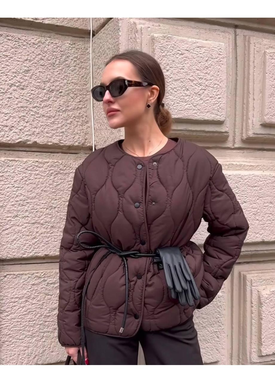 Куртка женская стеганная Zara style свободного кроя на кнопках плащевка демисезон No Brand Maka 508 (352168111)