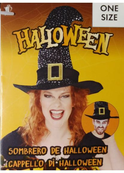 Шапка відьми на Хелловін one size чорно-сріблястий Jannet Капелюх (361136105)
