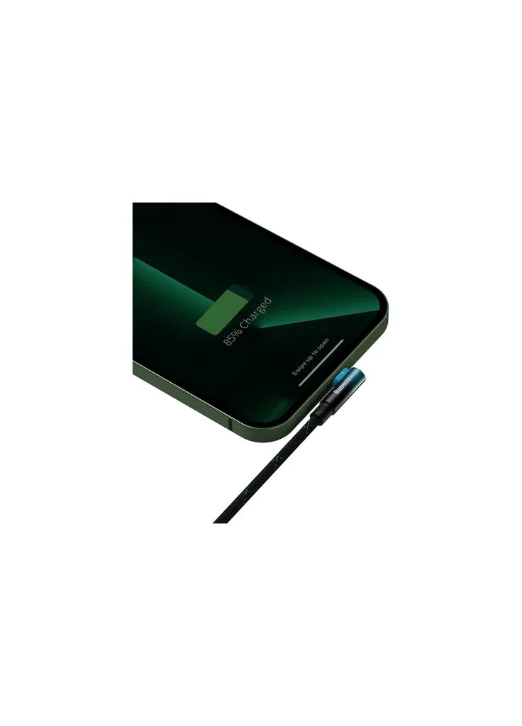 Дата кабель USB 2.0 AM to Lightning 2.0m 2.4A 90° corner black/blue (CAVP000121) Baseus (390646819)