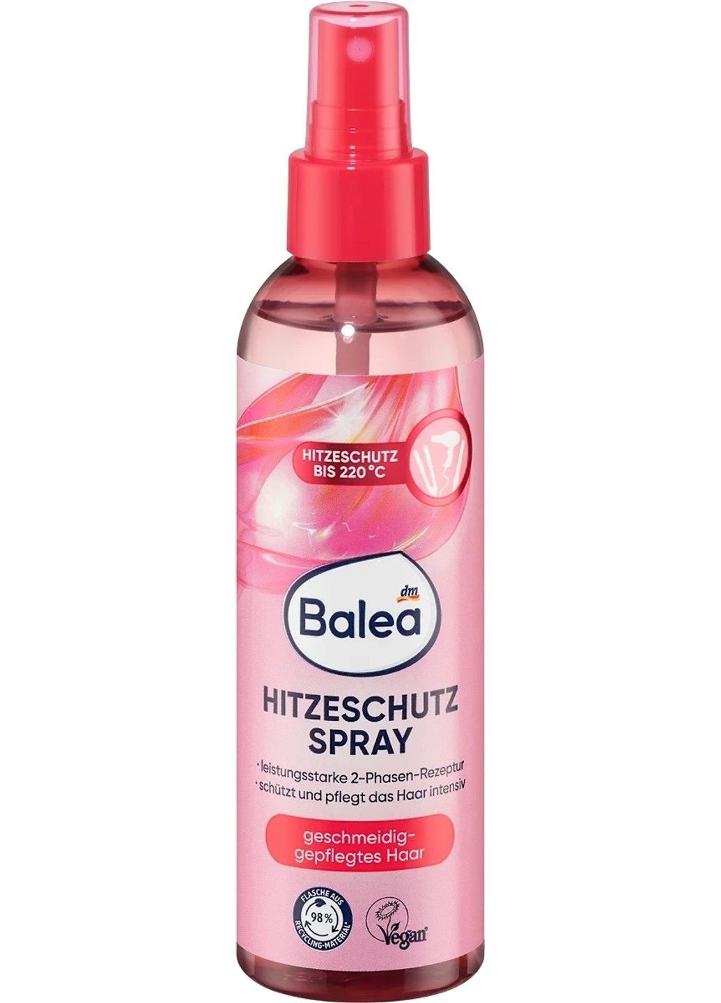 2‑фазовий термозахисний спрей для волосся до 220 °C, 200 мл — з пантенолом і рисовим білком, без силіконів Balea (341278500)