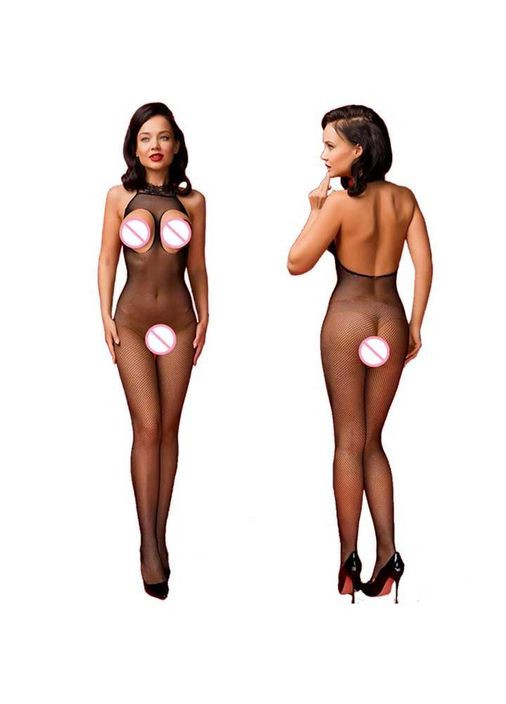 Увлекательный бодистокинг с открытой грудью S/M/L K000690 No Brand (366887707)