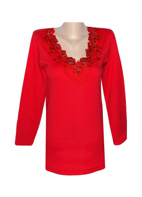 Однотонная футболка женская с длинным рукавом Tengulu — 313428007