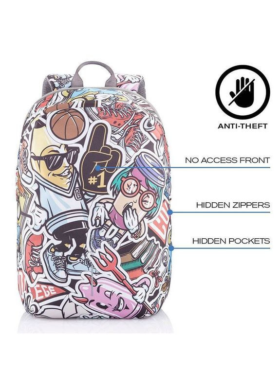Городской рюкзак Анти-злодей Bobby Soft Art Graffiti 13-16 л (P705.868) XD Design (324611541)