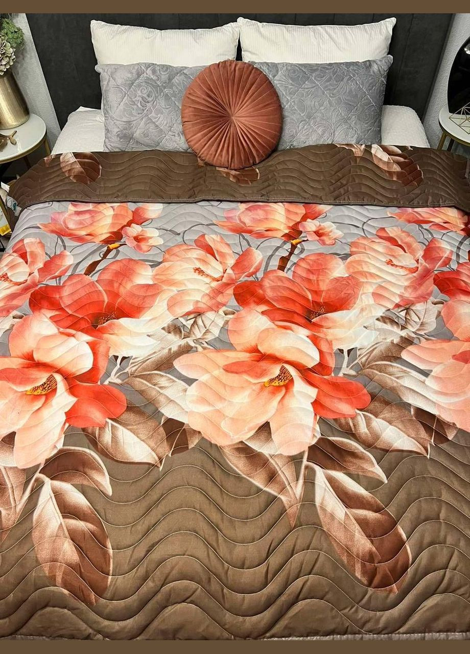 Ковдра з натуральним наповнювачем Полуторна мікрофібра 145х200 см коричнева (П4К-lito-kovdra-001-52) No Brand (306633001)