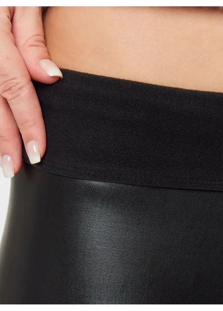 Модні жіночі лосини з еко шкіри, Лосини з еко-шкіри на флісі, Лосини з високою посадкою екошкіра No Brand лосини з еко шкіри чорні (361030057)