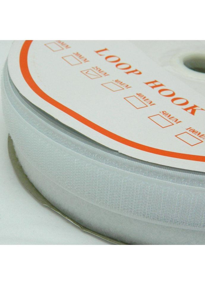 На метраж Белая 2см. текстильная застежка (липучка, лента Velcro) отрез кратно 1м. Plus-plus (354794816)