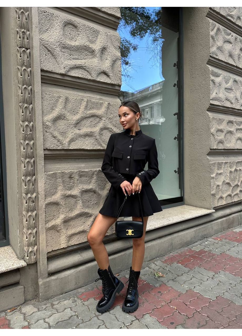 Женский костюм с юбкой и укороченным пиджаком Україна (352193526)