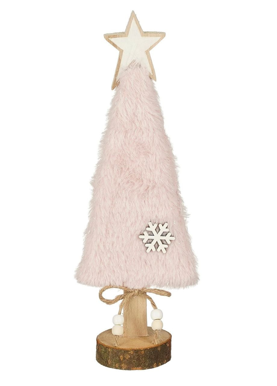 Декоративна ялинка House of Seasons 32 см рожева з хутром для новорічного декору. ProDobro (367264720)