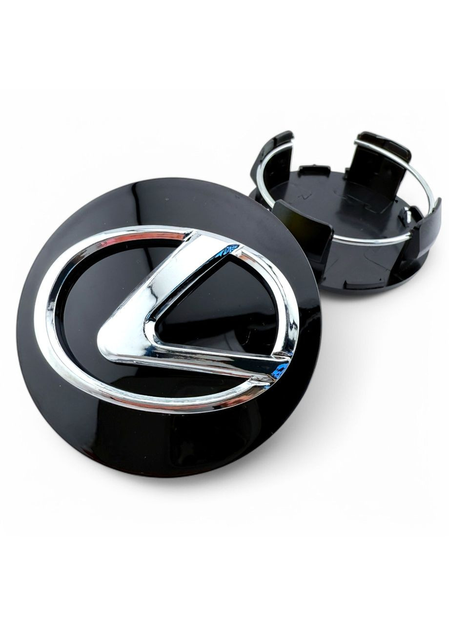 Ковпачок для дисків Лексус заглушка для дисків 62/56 мм чорні з хромом (1 шт.) Lexus (354698751)