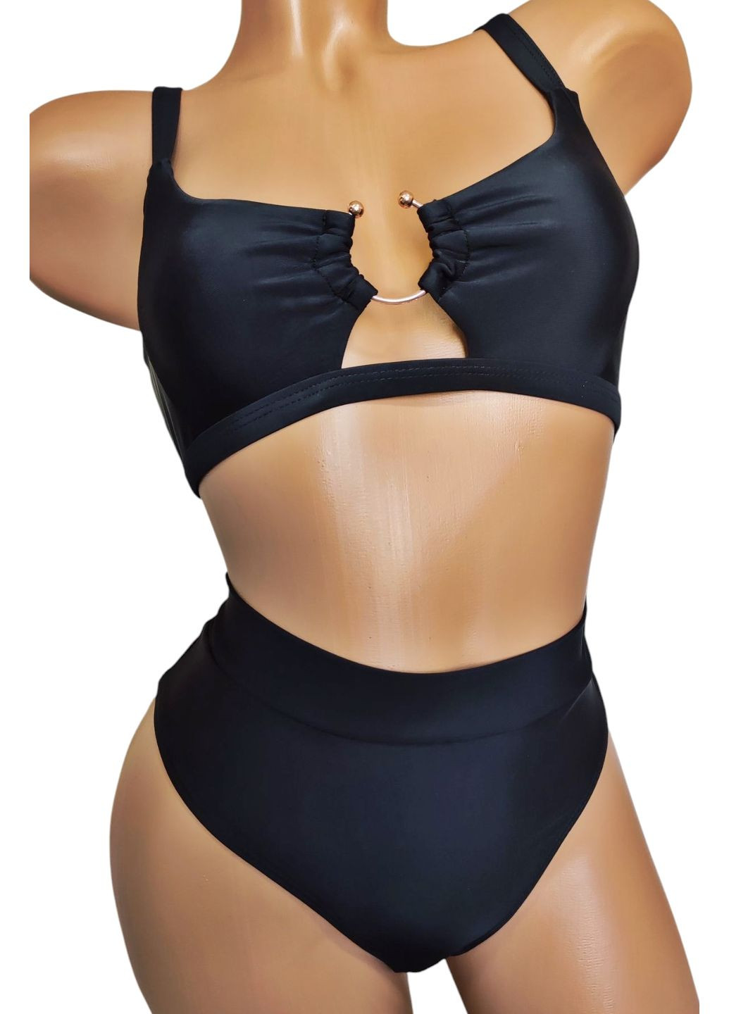 Черный летний купальник раздельный No Brand